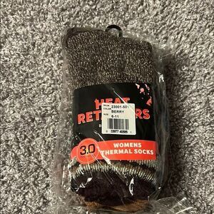 Muk Luks Women's Thermal Socks - Berry & Beige